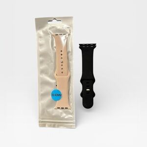 2 38/40mm Silicone Apple Watch Bands Black And Pink